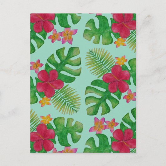 Muster der tropischen Blume Postkarte (Vorderseite)