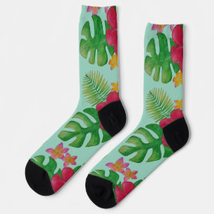 Muster der tropischen Blume Socken