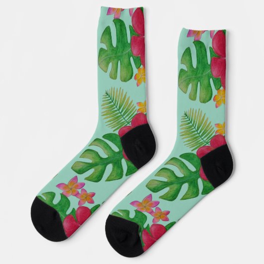 Muster der tropischen Blume Socken (Linkes Detail)