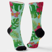 Muster der tropischen Blume Socken (Gewinkelt)