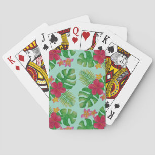 Muster der tropischen Blume Spielkarten