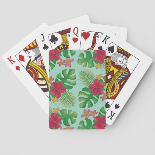 Muster der tropischen Blume Spielkarten (Rückseite)