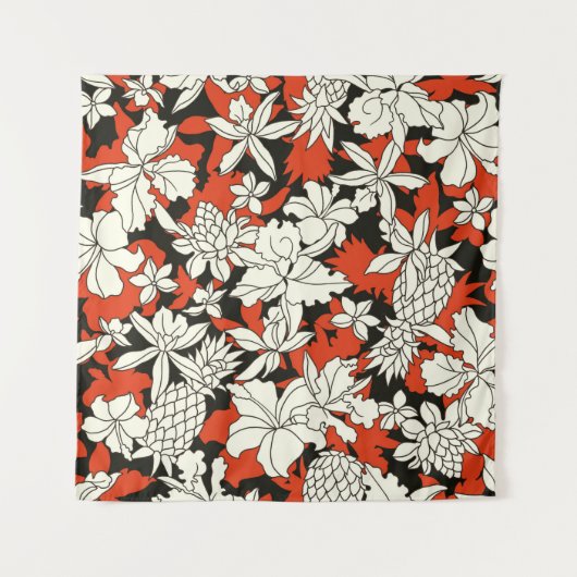 Muster der tropischen Blume Wandteppich (Vorderseite)