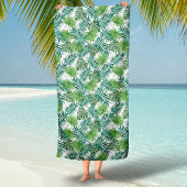 Muster der tropischen exotischen Palmen-Blätter Strandtuch