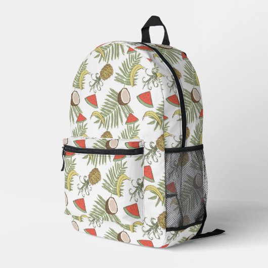 Muster der tropischen Früchte Bedruckter Rucksack (Rückseitige Ecke Rechts)