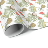 Muster der tropischen Früchte Geschenkpapier (Rolleneckpunkt)