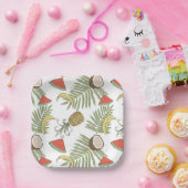 Muster der tropischen Früchte Pappteller (Party)