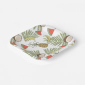 Muster der tropischen Früchte Pappteller (Gewinkelt)