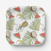 Muster der tropischen Früchte Pappteller (Vorderseite)