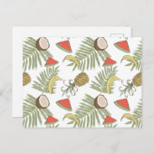 Muster der tropischen Früchte Postkarte (Vorne/Hinten)