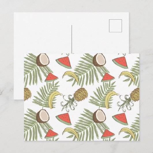 Muster der tropischen Früchte Postkarte (Vorne/Hinten)