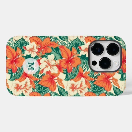 Muster der tropischen hawaiianischen Blume Case-Mate iPhone Hülle (Rückseite (Horizontal))