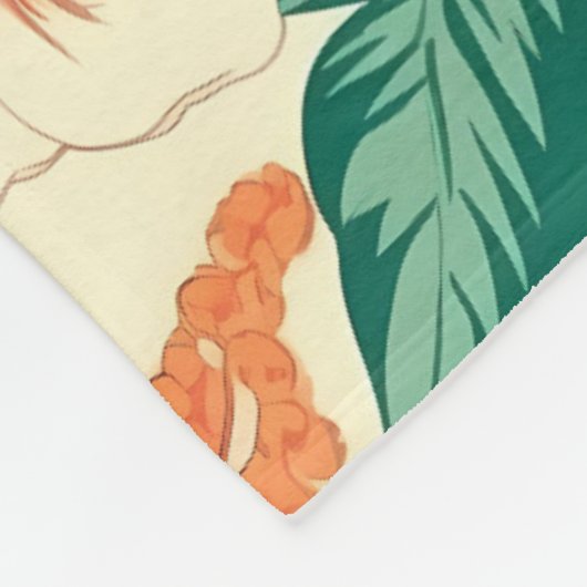 Muster der tropischen hawaiianischen Blume Fleecedecke (Ecke)