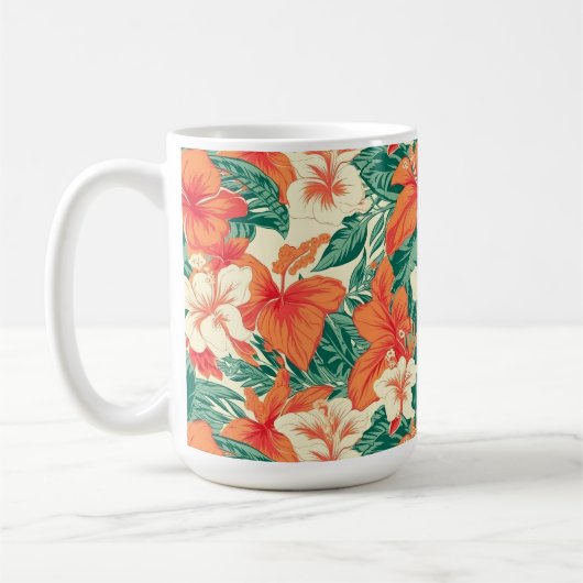 Muster der tropischen hawaiianischen Blume Kaffeetasse (Links)
