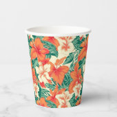 Muster der tropischen hawaiianischen Blume Pappbecher (Vorderseite)