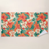 Muster der tropischen hawaiianischen Blume Strandtuch (Vorderseite)