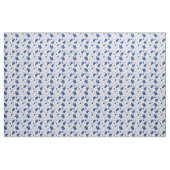 Muster der tropischen Hibiskus-Blume in Blau und W Stoff (Yard (91,4 cm))