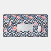 Muster der tropischen Lotus-Blume 2 Schreibtischunterlage (Tastatur & Maus)