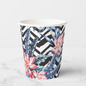 Muster der tropischen Lotus-Blume Pappbecher (Vorderseite)