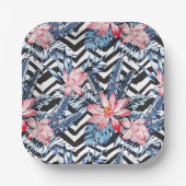 Muster der tropischen Lotus-Blume Pappteller (Vorderseite)