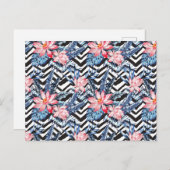 Muster der tropischen Lotus-Blume Postkarte (Vorne/Hinten)