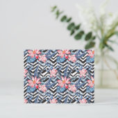 Muster der tropischen Lotus-Blume Postkarte (Stehend Vorderseite)