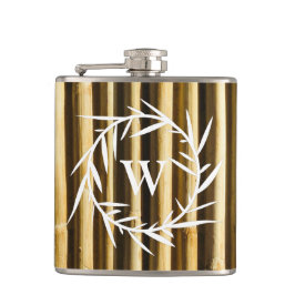 Muster der vertikalen Linien der Rustikalen Bambus Flachmann