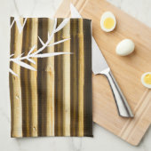 Muster der vertikalen Linien der Rustikalen Bambus Geschirrtuch (Viertel Falte)