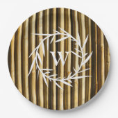 Muster der vertikalen Linien der Rustikalen Bambus Pappteller (Vorderseite)