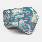 Muster der Vintagen amerikanischen Sehenswürdigkei Krawatte (Gerollt)