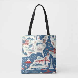Muster der Vintagen amerikanischen Sehenswürdigkei Tasche