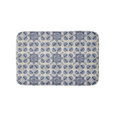 Muster der Vintagen blauen geometrischen Blume Badematte (Vorderseite)