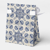 Muster der Vintagen blauen geometrischen Blume Geschenkschachtel (Rückseite)