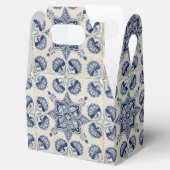 Muster der Vintagen blauen geometrischen Blume Geschenkschachtel (Geöffnet)