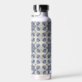 Muster der Vintagen blauen geometrischen Blume Trinkflasche (Rechts)