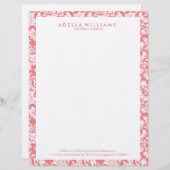 Muster der Vintagen, blühenden Damaskus, weiß und Briefkopf (Vorne/Hinten)