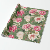 Muster der Vintagen botanischen Blume Geschenkpapier (Ungerollt)