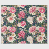 Muster der Vintagen botanischen Blume Geschenkpapier (Flach)