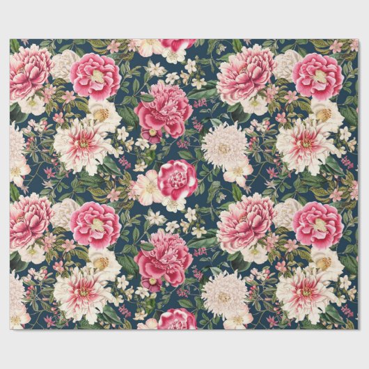 Muster der Vintagen botanischen Blume Geschenkpapier (Flach)