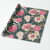 Muster der Vintagen botanischen Blume Geschenkpapier (Ungerollt)