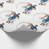 Muster der Vintagen Fahrradmeisterschaft Geschenkpapier (Ecke)