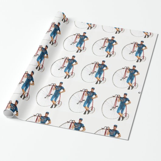 Muster der Vintagen Fahrradmeisterschaft Geschenkpapier (Ungerollt)