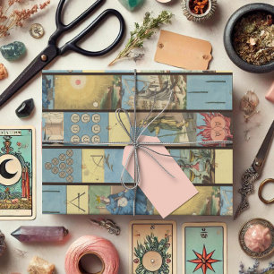 Muster der Vintagen französischen Tarot-Karte Geschenkpapier Set