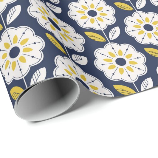 Muster der Vintagen geometrischen Blume Geschenkpapier (Rolleneckpunkt)