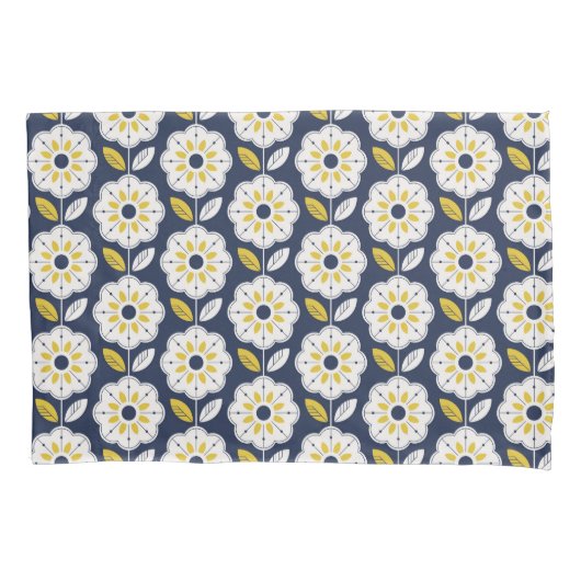 Muster der Vintagen geometrischen Blume Kissenbezug (Vorderseite)