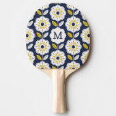 Muster der Vintagen geometrischen Blume Tischtennis Schläger (Vorderseite)