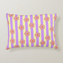 Muster der Vintagen Lila Streifen-Blume Dekokissen