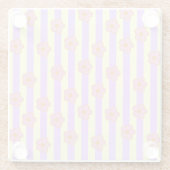 Muster der Vintagen Lila Streifen-Blume Glasuntersetzer (Rückseite)