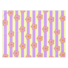 Muster der Vintagen Lila Streifen-Blume Tischdecke