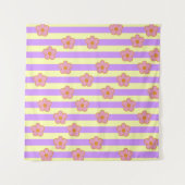 Muster der Vintagen Lila Streifen-Blume Wandteppich (Vorderseite (Horizontal))